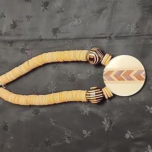 Ethnic Wood Disc Choker